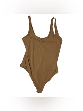 Auden Women’s Body Suit Large Tank Top Brown Runs Small Minimal Baddie Sexy Chic